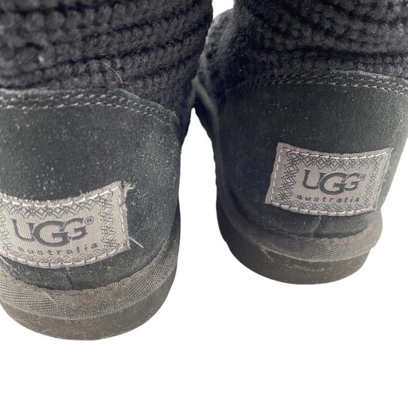 UGG 5819 Classic Cardy Black Knit Tall Sweater Boots Women's 6 - Picture 9 of 12